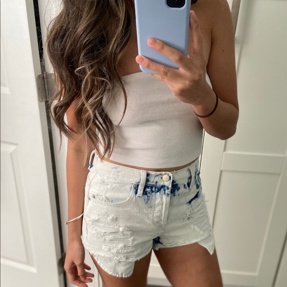 DENIM HIGH RISE SHORTS - Picture 2 of 2